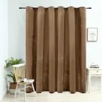 Draperie opacă cu inele metalice, bej, 290 x 245 cm, catifea