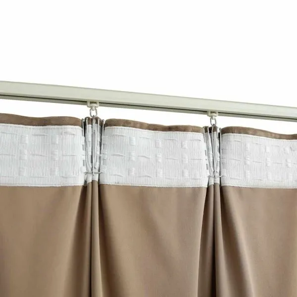 Draperie opacă, bej, 290 x 245 cm, catifea, cu cârlige