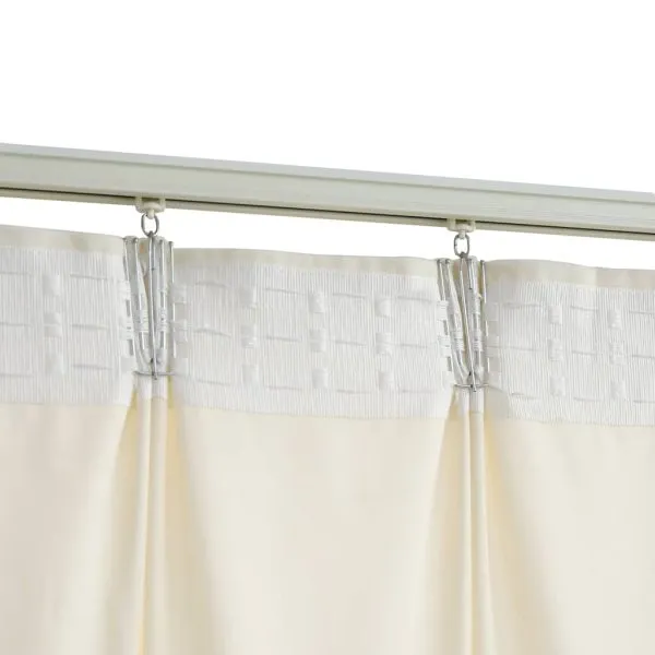 Draperii opace, 2 buc., crem, 140×245 cm, catifea, cu cârlige