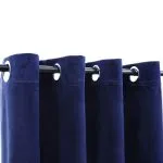 Draperii opace cu inele, 2 buc., albastru, 140×245 cm, catifea