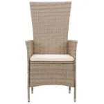 Set mobilier de exterior cu perne, 9 piese, bej, poliratan