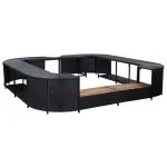 Mobilier împrejmuire spa negru 268x268x55 cm poliratan pătrat