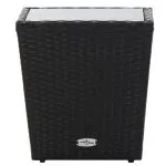 Masă de ceai negru 41,5×41,5×43 cm poliratan sticlă securizată