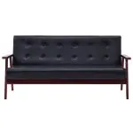 Set de canapele, 2 piese, negru, piele ecologică