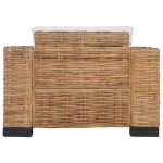 Set canapea cu perne, 3 piese, ratan natural
