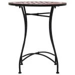 Masă de bistro mozaic, maro, 60 cm, ceramică