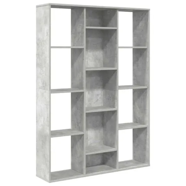Separator/Bibliotecă, gri beton, 100x24x140 cm, lemn prelucrat