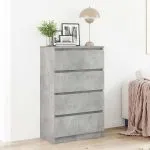 Dulap, gri beton, 60x35x98,5 cm, lemn prelucrat