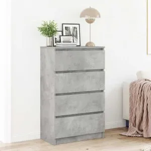 Dulap, gri beton, 60x35x98,5 cm, lemn prelucrat