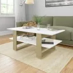 Măsuță de cafea alb și stejar Sonoma 110x55x42cm lemn prelucrat