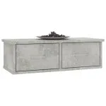 Dulap de perete cu sertare, gri beton, 60x26x18,5 cm
