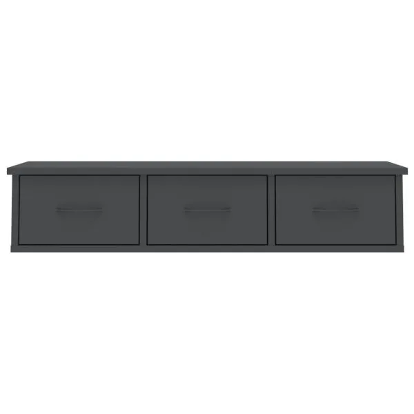 Dulap de perete cu sertare, gri, 88x26x18,5 cm, lemn prelucrat