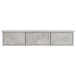 Dulap de perete cu sertare, gri beton, 88x26x18,5 cm
