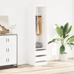 Șifonier cu sertare, alb, 50x50x200 cm, lemn prelucrat