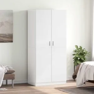 Șifonier, alb extralucios, 80x52x180 cm, lemn prelucrat