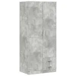 Șifonier, gri beton, 80x52x180 cm, lemn prelucrat