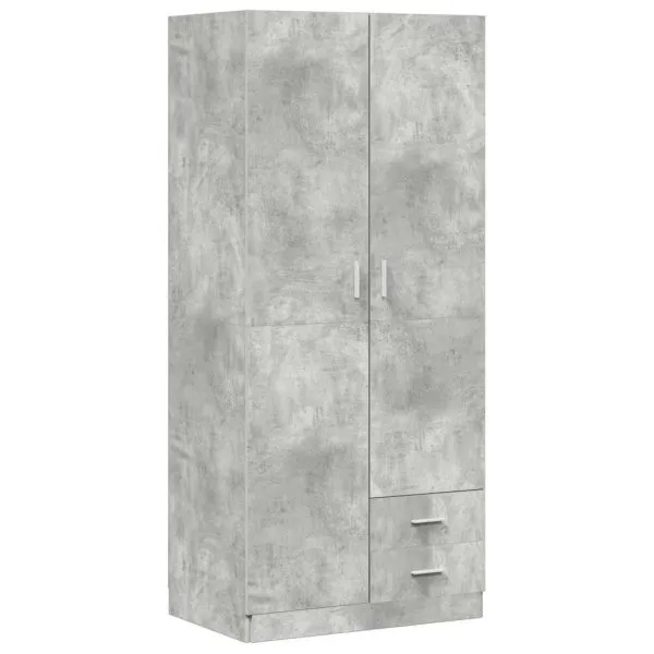 Șifonier, gri beton, 80x52x180 cm, lemn prelucrat