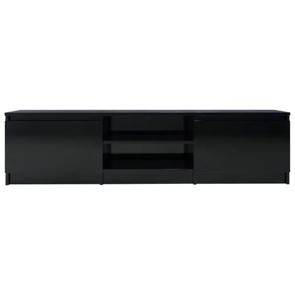 Comodă TV, negru extralucios, 140 x 40 x 35,5 cm, PAL