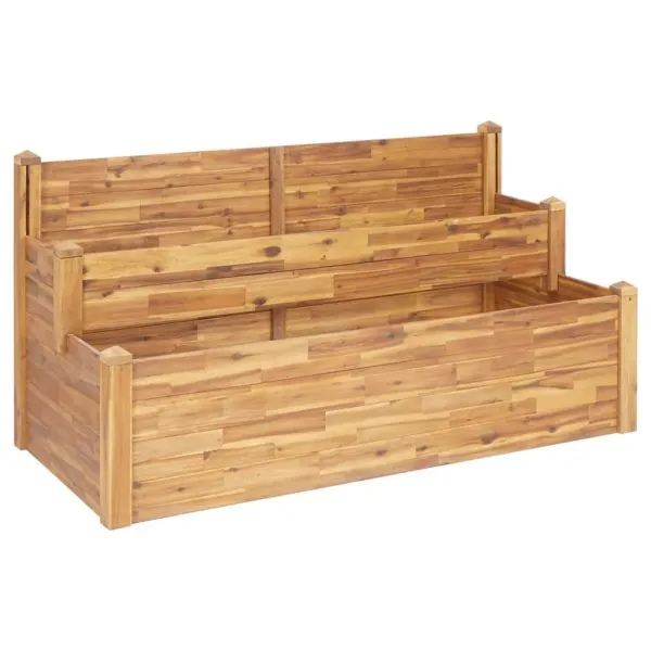 Jardinieră de grădină 2 niveluri 160x75x84 cm lemn masiv acacia