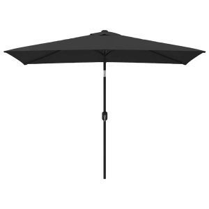 Umbrelă de soare de exterior cu stâlp metalic, negru 300×200 cm