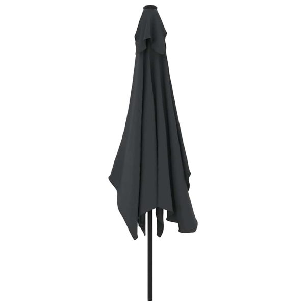Umbrelă de soare de exterior cu stâlp metalic, negru 300×200 cm