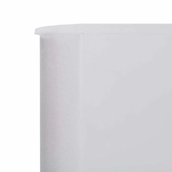 Paravan anti-vânt cu 3 panouri, alb nisipiu, 400×80 cm, textil