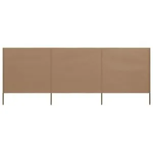 Paravan anti-vânt cu 3 panouri, gri taupe, 400 x 160 cm textil