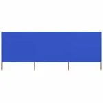 Paravan anti-vânt cu 3 panouri, azur, 400 x 160 cm, textil