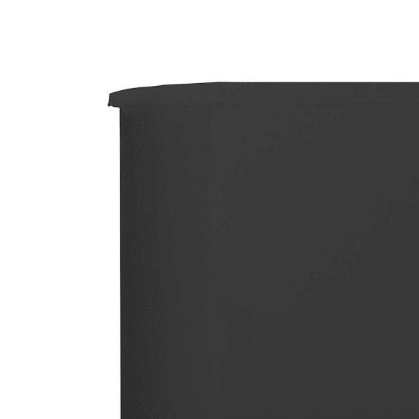 Paravan anti-vânt cu 5 panouri, antracit, 600 x 80 cm, textil
