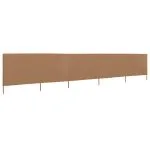 Paravan anti-vânt cu 5 panouri, gri taupe 600×120 cm, textil