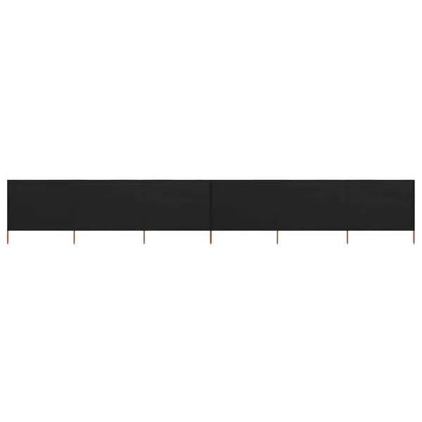 Paravan anti-vânt cu 6 panouri, negru, 800 x 80 cm, textil