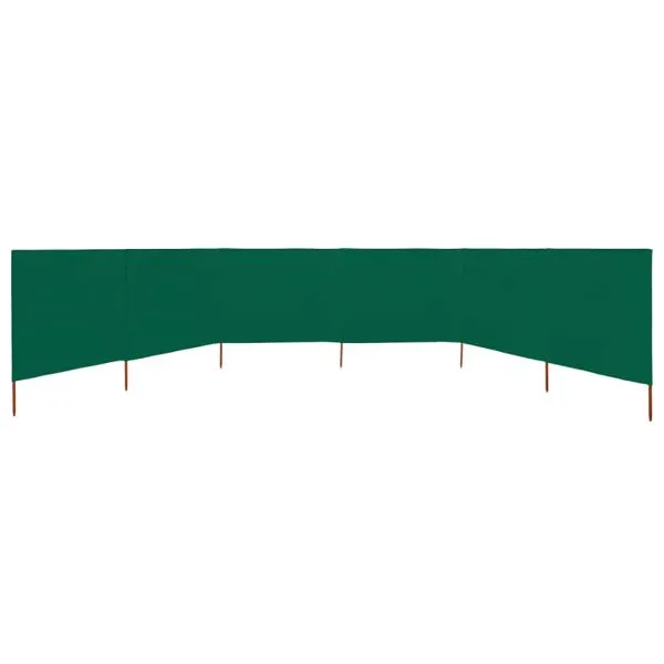 Paravan anti-vânt cu 6 panouri, verde, 800 x 120 cm, textil