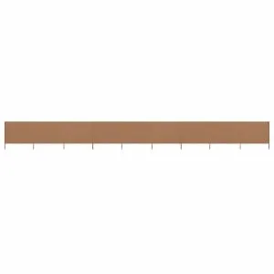 Paravan anti-vânt cu 9 panouri gri taupe, 1200 x 80 cm, textil
