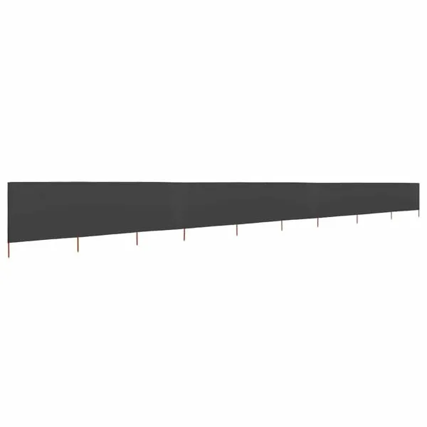 Paravan anti-vânt cu 9 panouri, antracit 1200×120 cm, textil