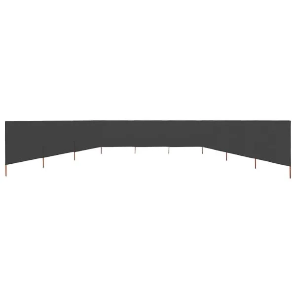 Paravan anti-vânt cu 9 panouri, antracit 1200×120 cm, textil