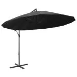Umbrelă de soare suspendată, antracit, 3 m, stâlp de aluminiu