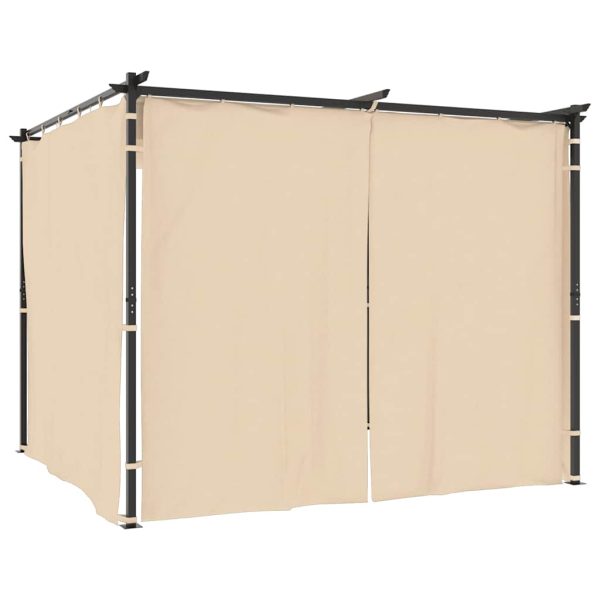 Pavilion cu draperii, crem, 3 x 3 m, oțel