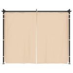 Pavilion cu draperii, crem, 3 x 3 m, oțel