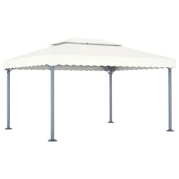 48062 Gazebo 400x300 cm Cream Aluminium