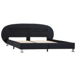 Cadru de pat cu LED, negru, 180 x 200 cm, piele ecologică