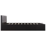 Cadru pat hidraulic cu ladă, negru, 180×200 cm, piele ecologică