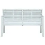 Bancă de grădină, alb, 120 cm, aspect de lemn, HDPE