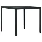 Măsuță de cafea, negru, 78x78x74 cm, HDPE, aspect lemn