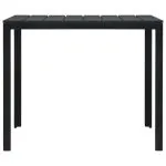 Măsuță de cafea, negru, 78x78x74 cm, HDPE, aspect lemn