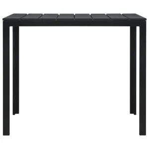 Măsuță de cafea, negru, 78x78x74 cm, HDPE, aspect lemn