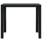Măsuță de cafea, negru, 78x78x74 cm, HDPE, aspect lemn