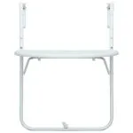 Masă balcon suspendată alb 60x64x83,5 cm plastic aspect ratan