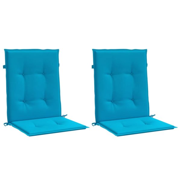 Perne cu spătar mic, 2 buc. albastru 100x50x3 cm textil oxford