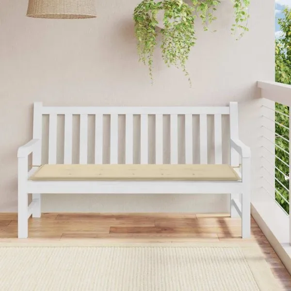 Pernă de bancă de grădină, bej, 150x50x3 cm, textil oxford