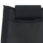 Șezlong cu pernă, negru, textilenă